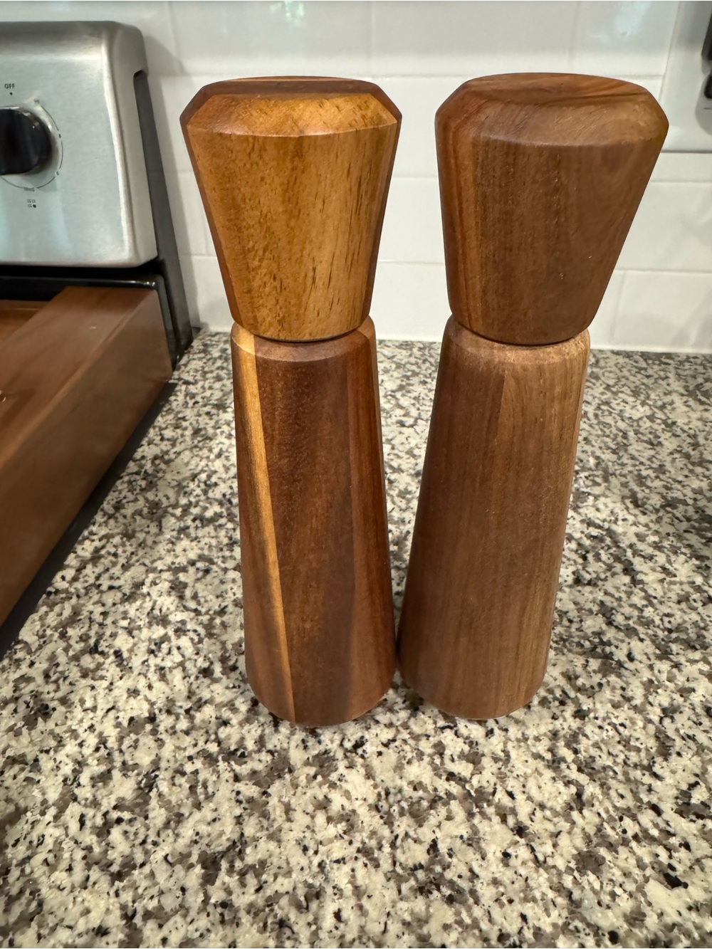 Wood Salt & Pepper Grinder Set | Solid Wood | Mid-Century Modern Kitchen Decor